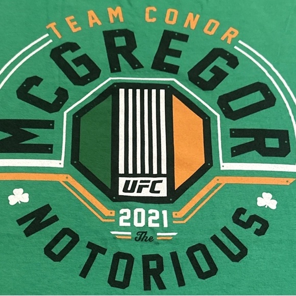 UFC Team Conor McGregor 2021 “The King Is Back” Irish Green Shirt, 2XL 2 X-Large - Picture 2 of 5